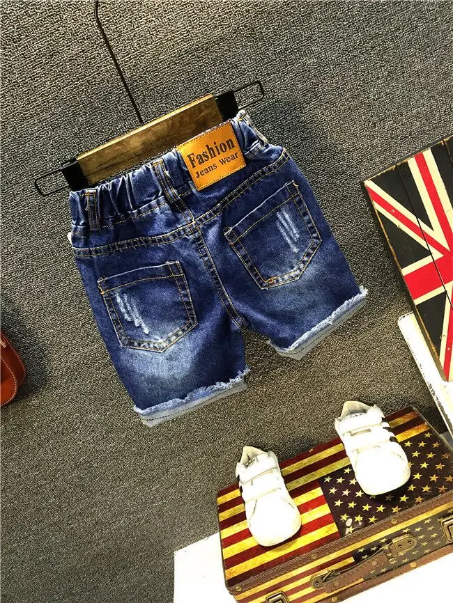 Летняя детская одежда 2021 шорты для мальчиков повседневные синие джинсовые