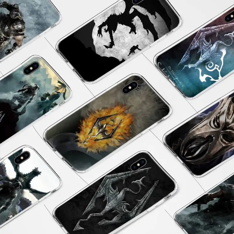 

The Elder Scrolls V Skyrim Phone Case for iphone 6s 7 8plus xr xs max 11 12 pro max mini clear cover