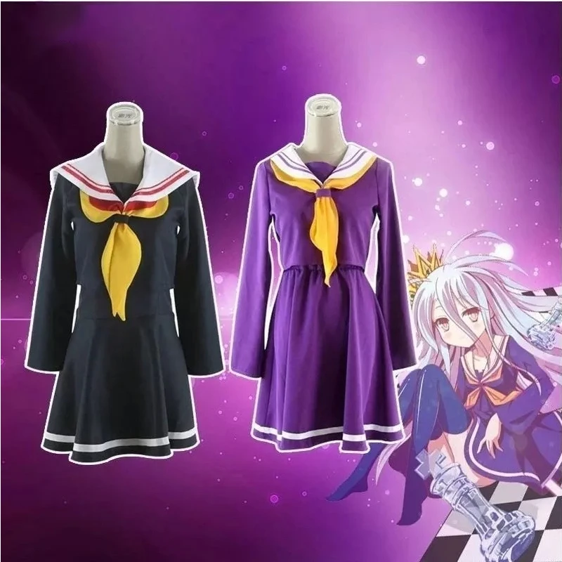 Костюм Широ для косплея No game no life женская одежда на Хэллоуин парик матросский