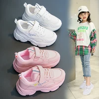 spring autumn childrens sports shoes for students girls sneakers kids leisure shoes breathable mesh running shoes white pink