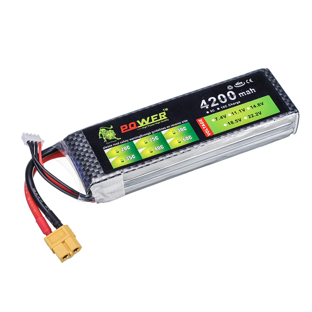 Высокое качество LiPo батарея 3s 11 1 v 4200mAh 35C Львиная для RC вертолета автомобиля лодки
