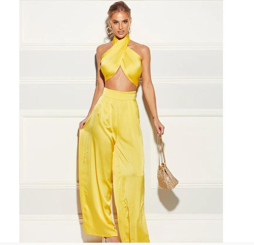 

Sexy Bodycon Rompers Womens Jumpsuit Workout Active Wear Sleeveless 2021 Summer Satin Jumpsuits Skinny Fashion