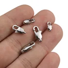 Застежки-карабины из нержавеющей стали для ожерелья, браслета, 10 шт.комплект