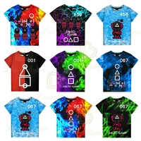 6 to 19 years kids t shirt cosplay costume korean 456 the game t shirt movie clothes women men tees 3d girls tees tops