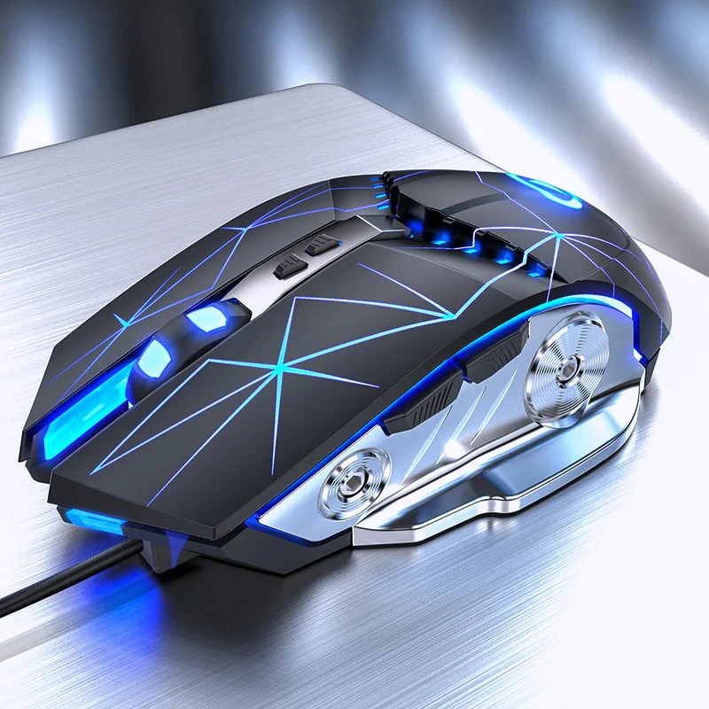 Оптическая Бесшумная компьютерная мышь Hongsund 7 кнопок 3200DPI RGB подсветильник ка |
