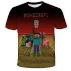 Детская одежда 2021, летняя крутая футболка Mine-craft, детская одежда, дышащие топы с коротким рукавом для мальчиков и девочек, модные Мультяшные