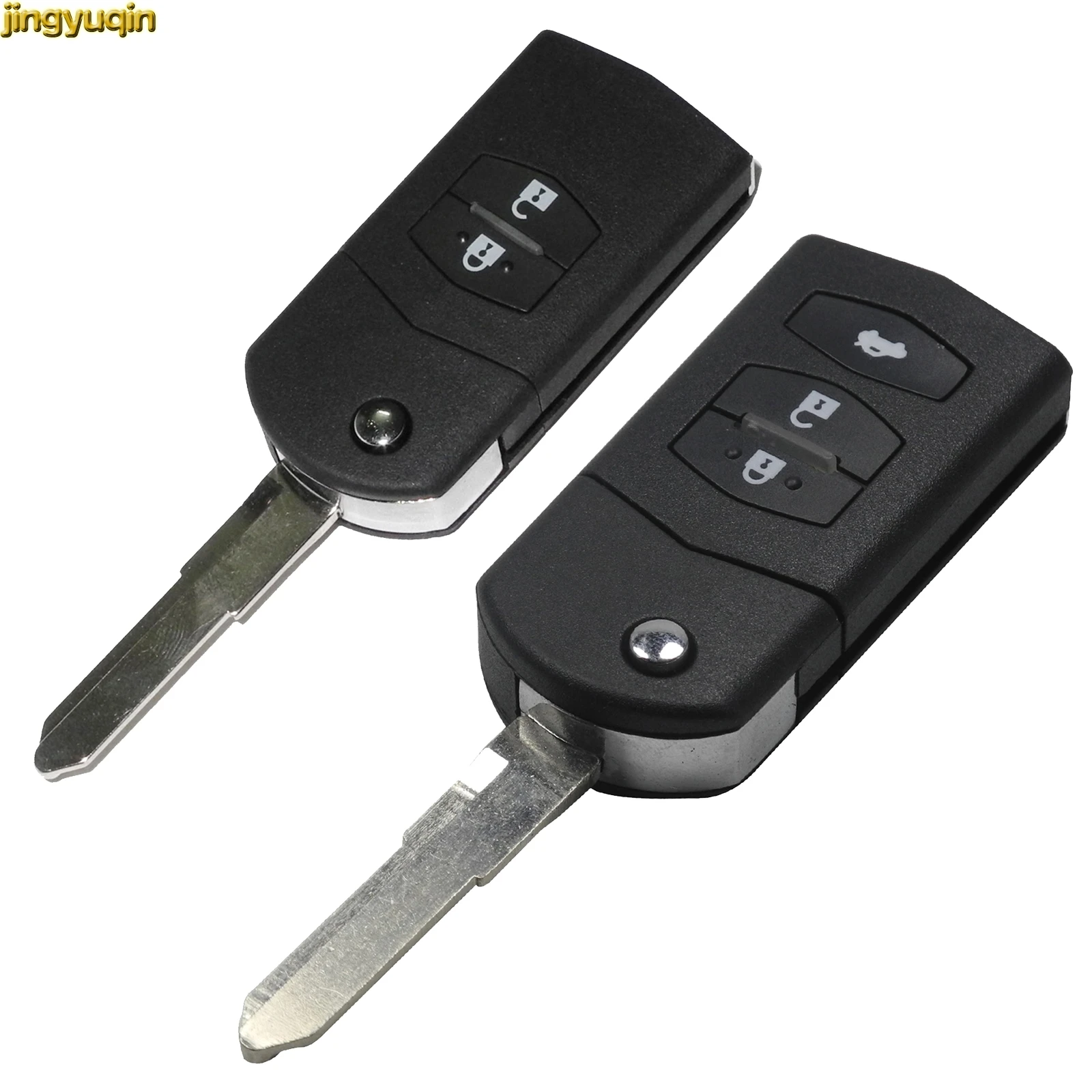 jingyuqin 3 Buttons Key Shell Cover Styling For Mazda 2 5 6 RX8 MX5 Flip Remote Case Fob Replacement BTN no Logo | Автомобили и