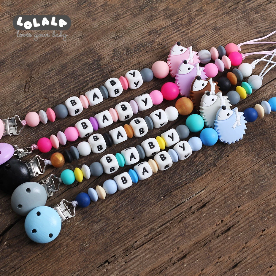 Персонализированный именной детская пустышка на цепочке с прищепкой застёжка