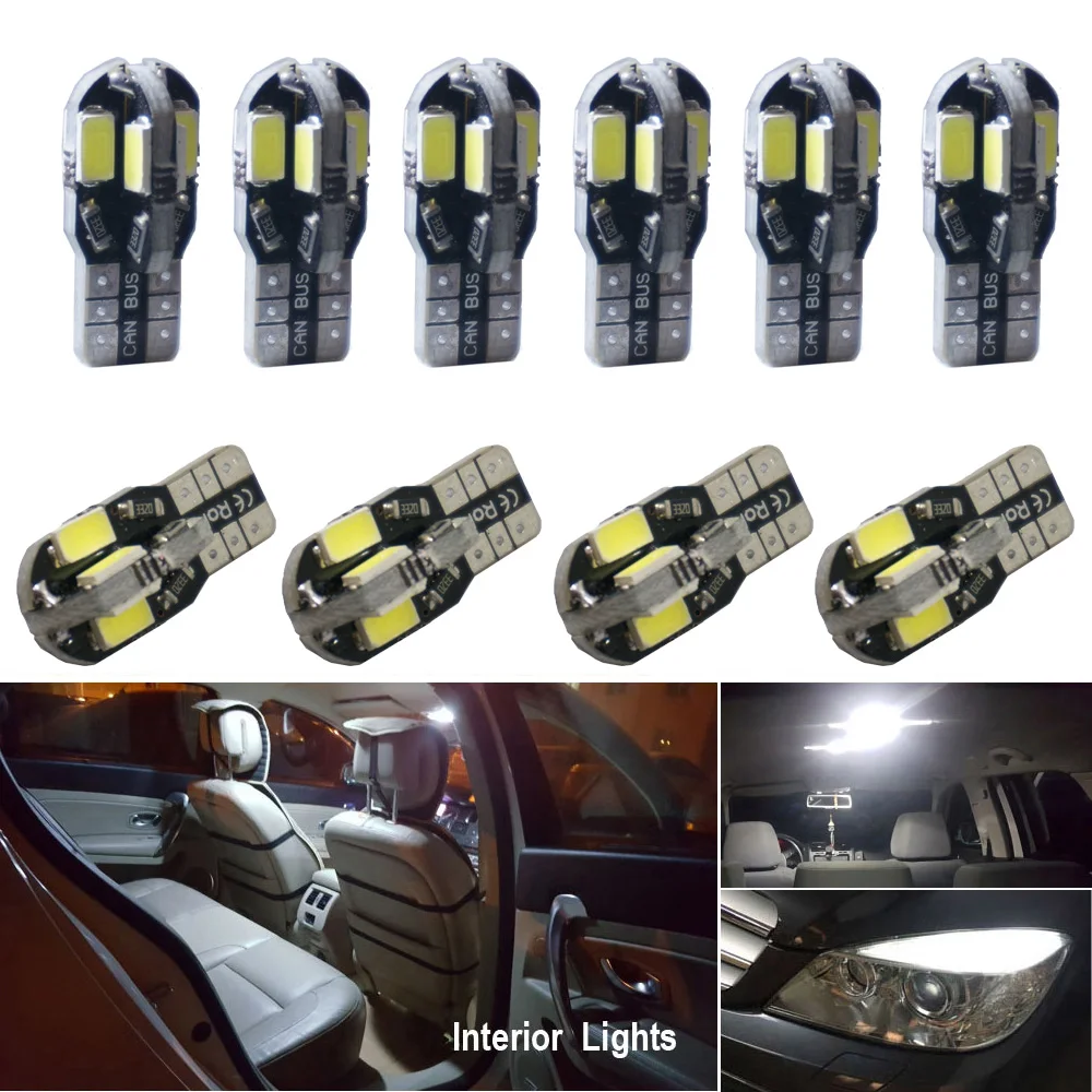10X T10 W5W 194 светодиодный комплект ламп Canbus для внутреннего освещения Mondeo MK3 MK4 Focus 2 MK2
