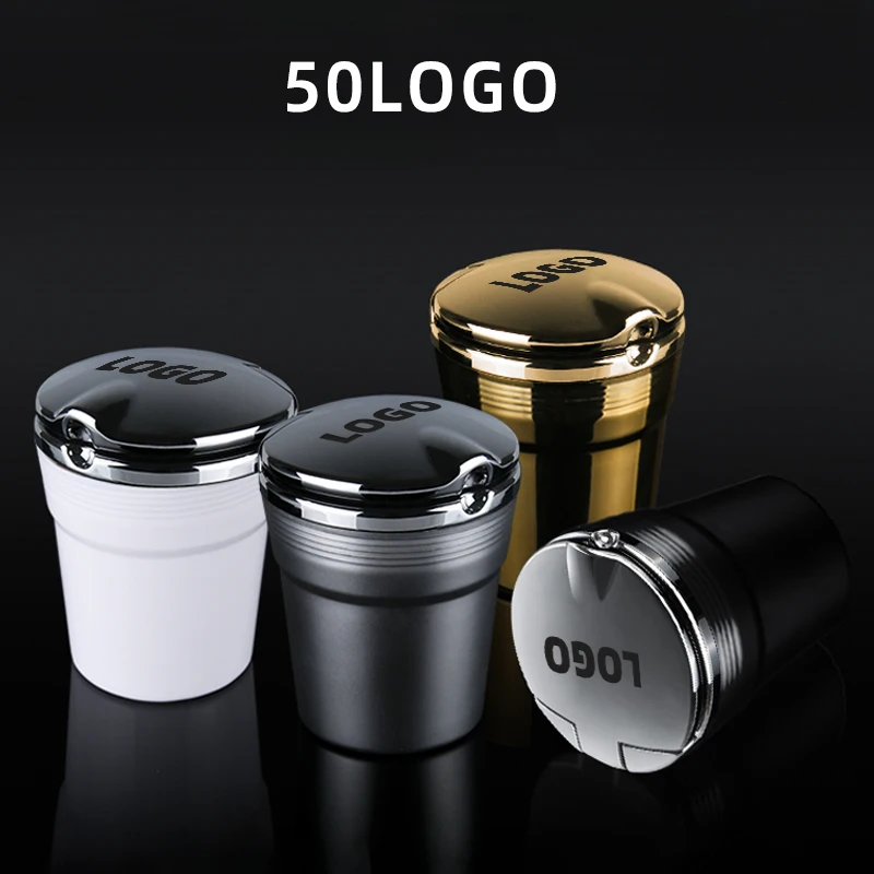 

With Led Lights car Logo Creative Personality ashtray Creative cigarette dustbin For KIA K3 K4 K5 K7 KX5 KX7 Auto Accessories