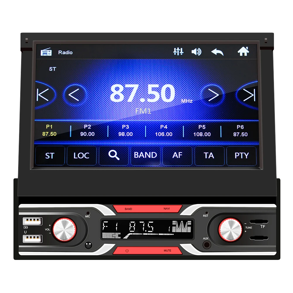 

Car MP5 Voice Control Stereo Audio Car MP5 Video FM Radio Bluetooth-compatible FM AM Radio with Colorful Lights