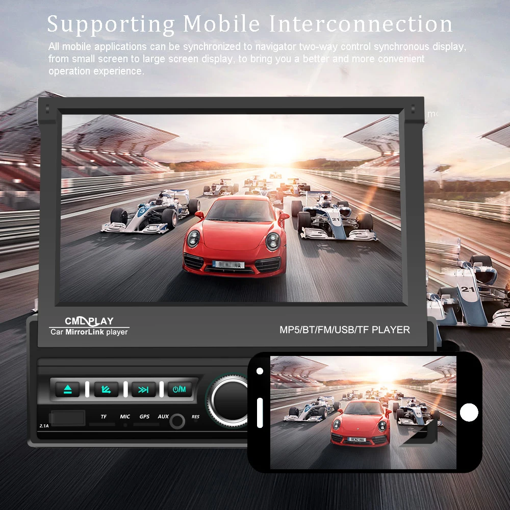 Автомагнитола AMPrime 1DIN 7 ''сенсорный экран мультимедийный плеер Mirror Link MP5 GPS Bluetooth