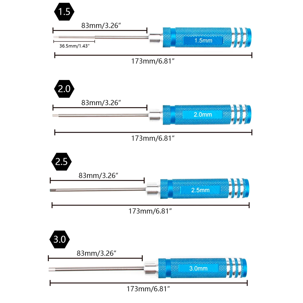 Алюминиевый шестигранный ключ-драйвер 1 шт. 5 мм 2 3 набор инструментов для