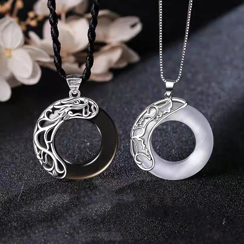 Heaven Officials Blessing Couple Necklaces Moonlight Pendant Necklace For Lovers Friendship Jewelry Valentine's Day Gift Collier