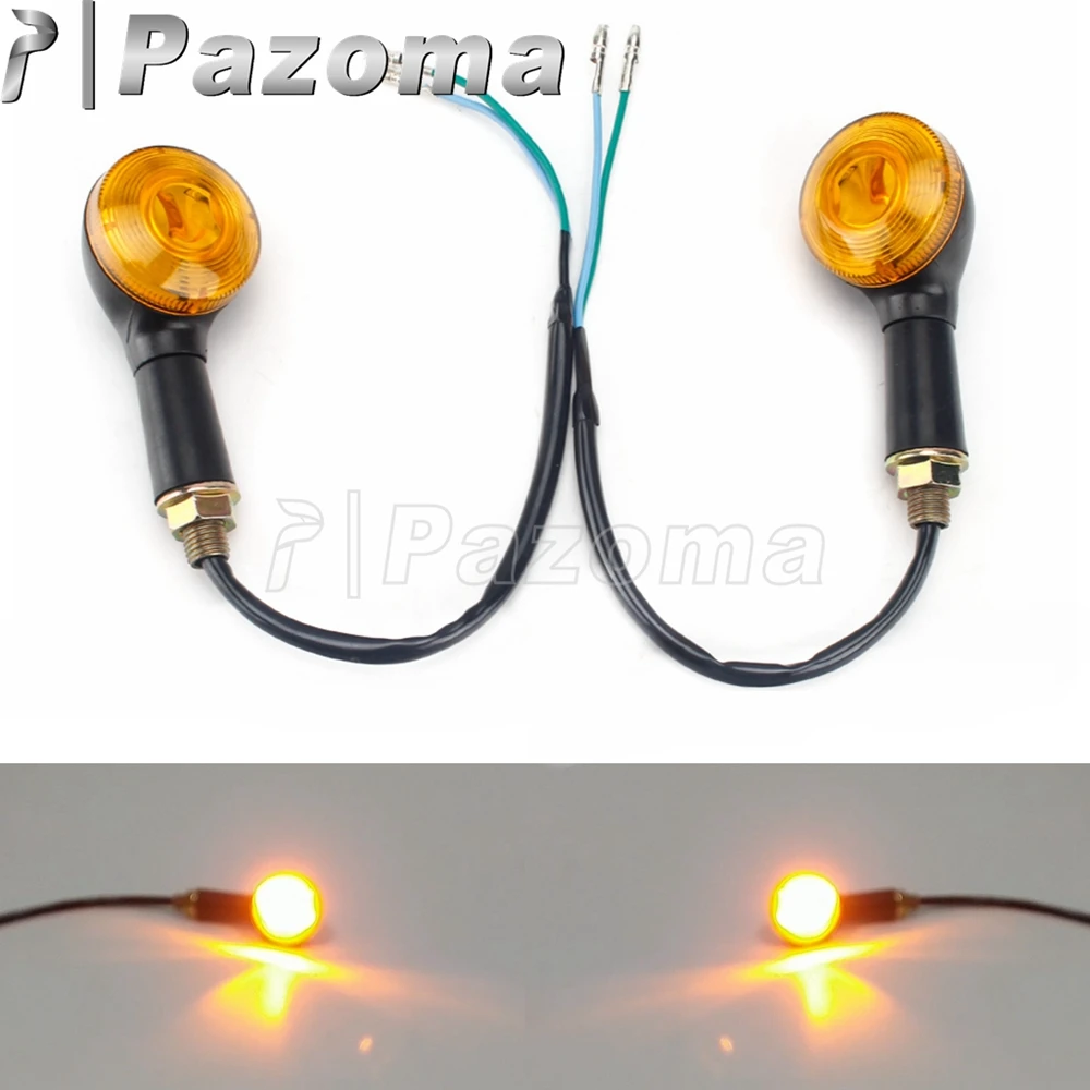 

Universal 10mm Motorcycle Turn Signals LED Indicator Light for Honda Yamaha Suzuki Kawasaki Ducati Cafe Racer Amber Lens Blinker