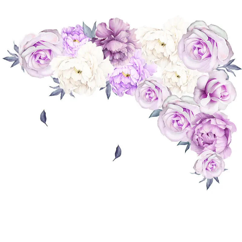 

Purple Peony Combination Office Living Room Chinese Style Wall Decoration