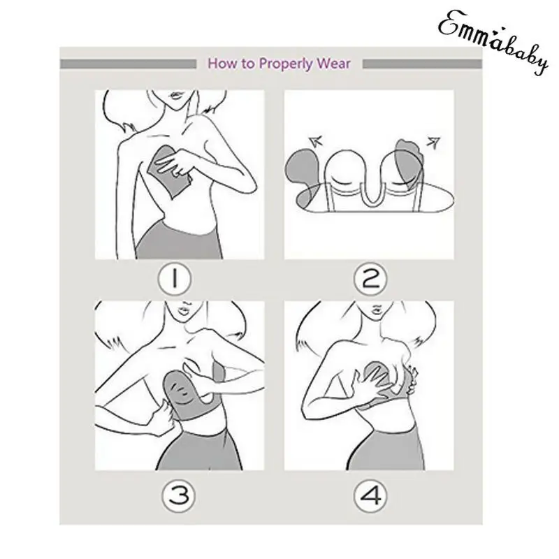 Для женщин на шнуровке спереди силиконовый бюстгальтер с эффектом пуш-ап