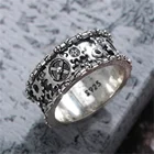 Для мужчин и женщин старинные хип-хоп панк винтажные Свадебные ювелирные изделия Серебряная Шестерня резные кольца на палец оптовая продажа