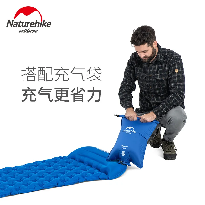 

Naturehike Outdoor Inflatable Cushion Sleeping Bag Mat Fast Filling Air Moisture proof Camping Mat With Pillow Sleeping Pad