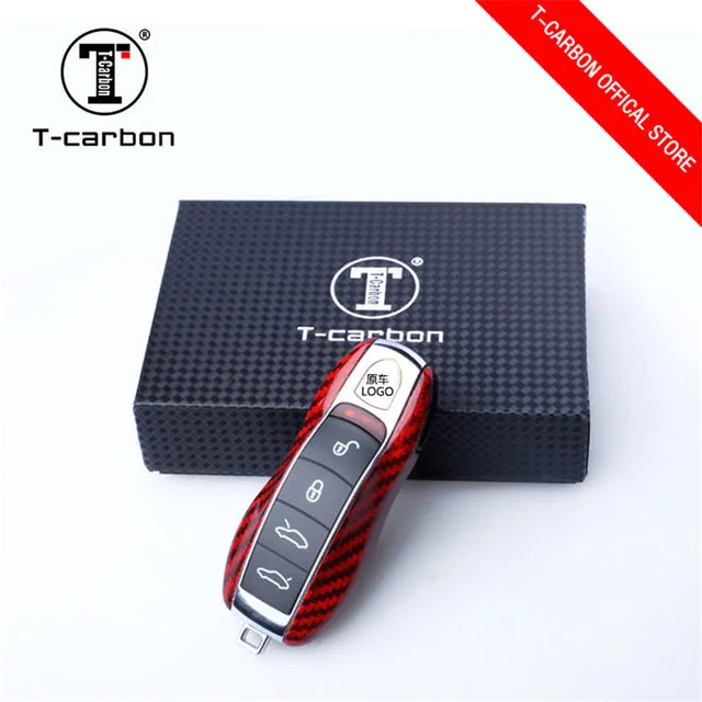 Чехол для автомобильного ключа из красного углеродного волокна защитный чехол