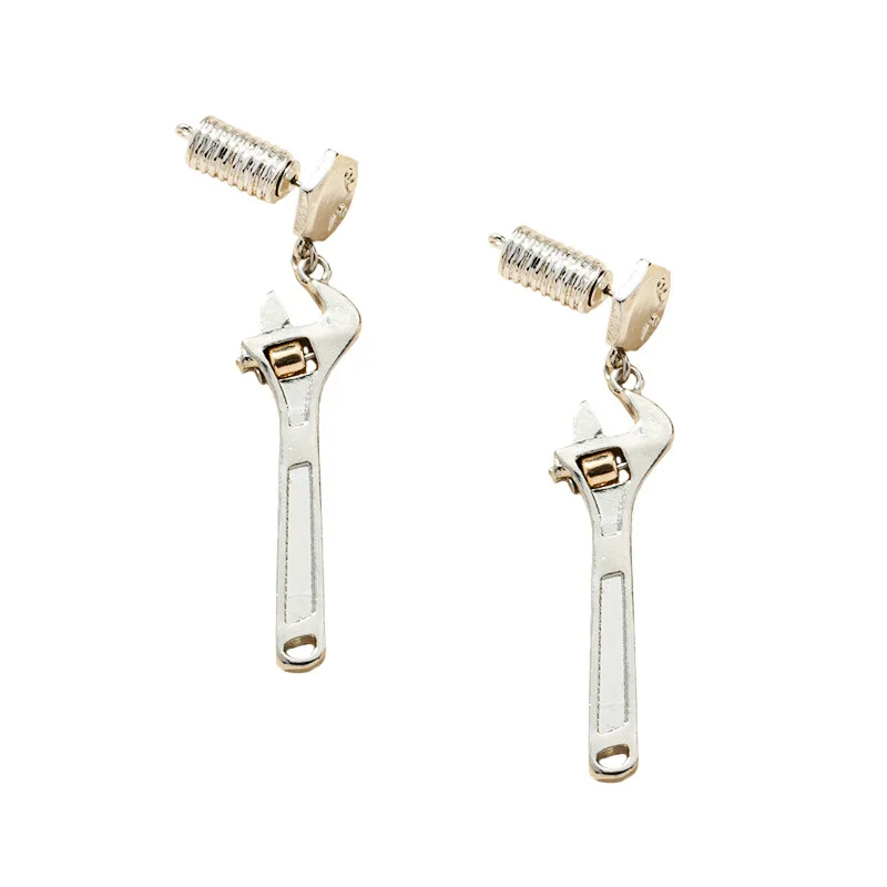 

Punk Exaggeration Creative Personality Wrench Screw Pendant Long Big Drop Earrings Funny Hyperbole Geometry Earrings For Women