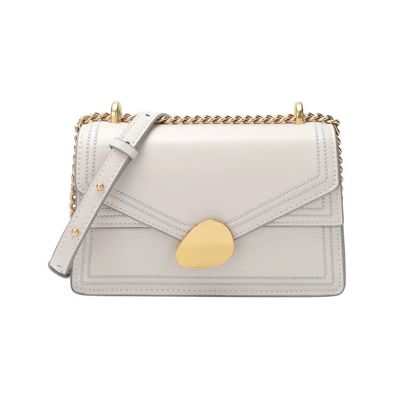 

Luxury Designer High-quality Leather Small Square Bag 2021 New Casual Fashion Solid Color All-match Chain Messenger Shoulder Bag