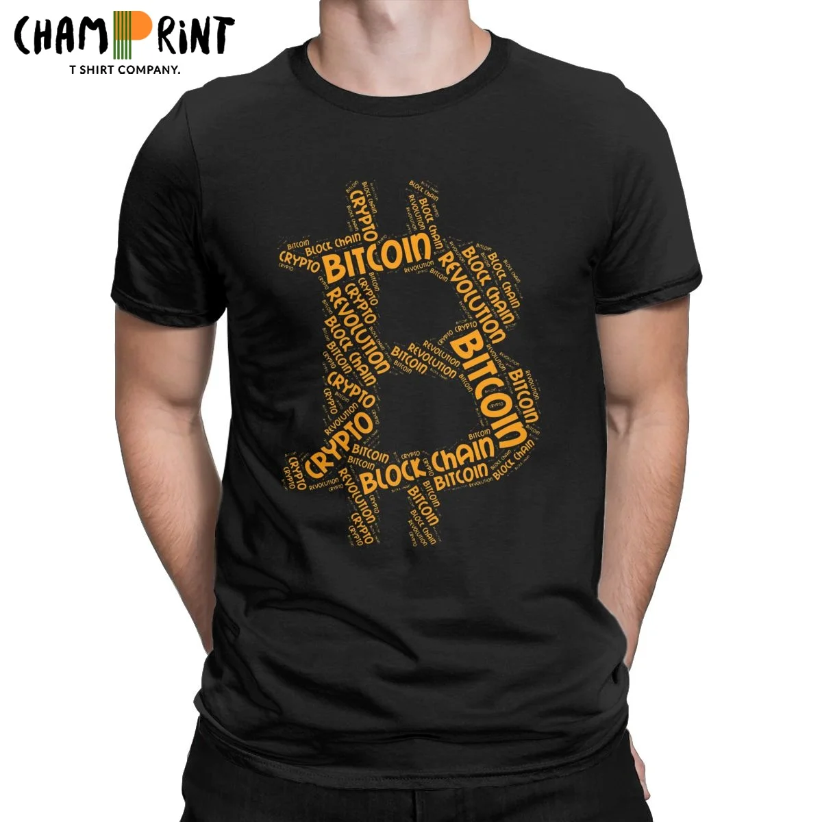 

Bitcoin Revolution Block Chain Crypto Word Cryptocurrency Men's T Shirt Awesome Tee Shirt Cotton T-Shirts Gift Idea Clothing