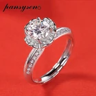 PANSYSEN 925 пробы Серьги-подвески с цветочным украшением из чистого дизайн круглой огранки муассанит драгоценный камень свадебные Обручение ювелирные изделия из драгоценных металлов, украшения с Сертификация