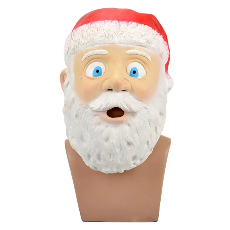 DIY маска Санта Клауса на все лицо покрытая белой бородой смешная для вечерние
