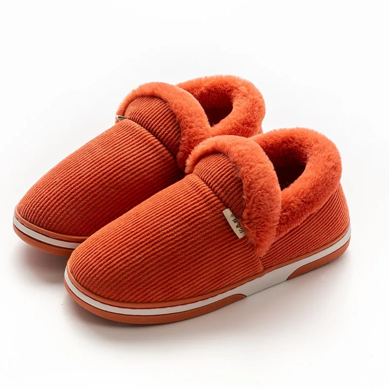 

Elderly men women slippers Very warm windproof plush loafer slippers Corduroy stripe best slippers for sweaty feet comfy slipper
