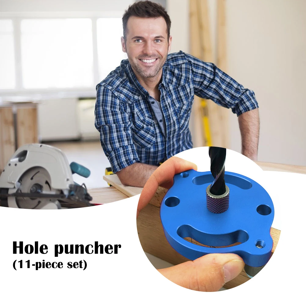 

41pcs Woodworking Pocket Hole Punch Locator Fittings Round Wood Vertical Doweling Self Centering Drill Guide Set DIY Carpentry