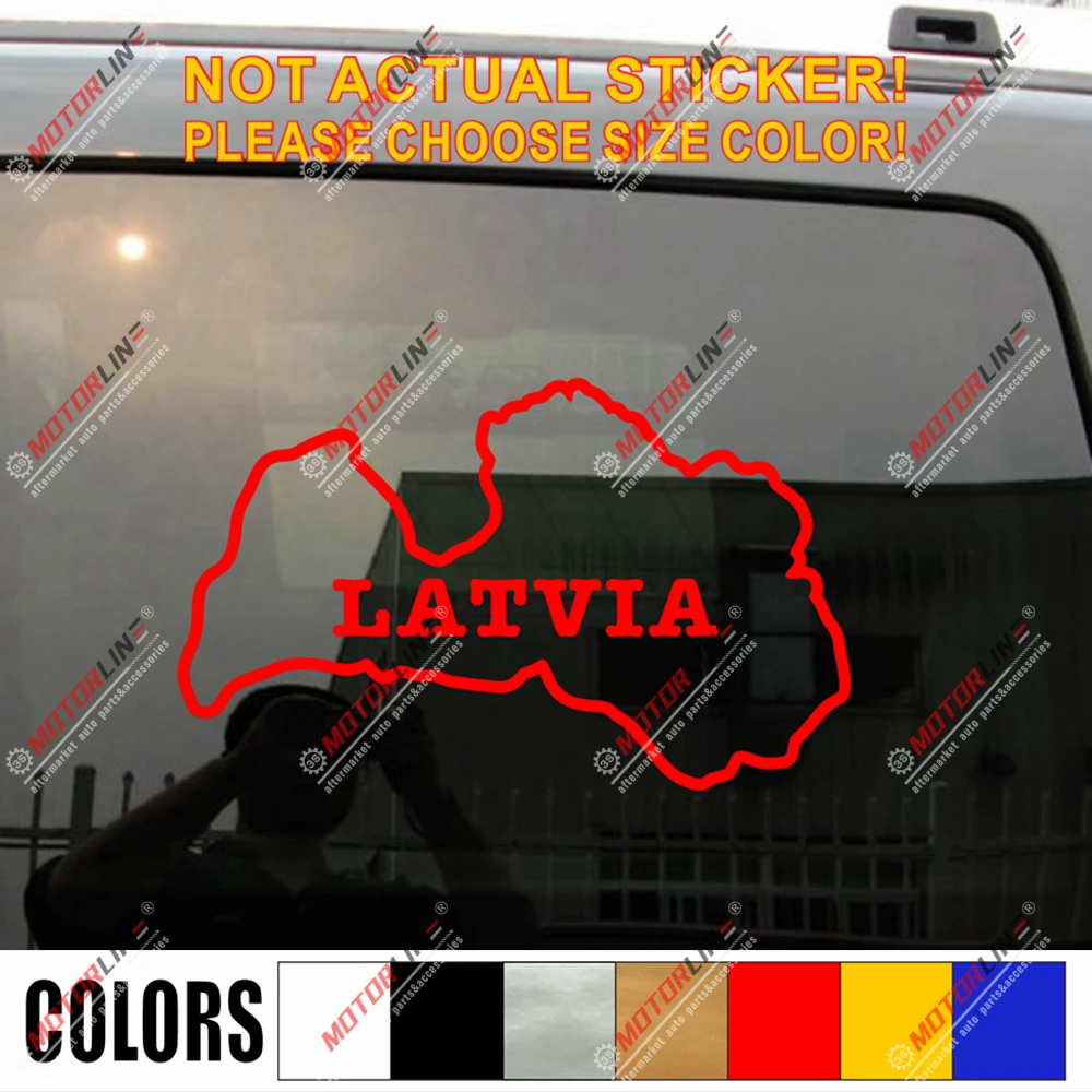 Латвийская карта контур наклейка силуэт стикер автомобиля винил без bkgrd