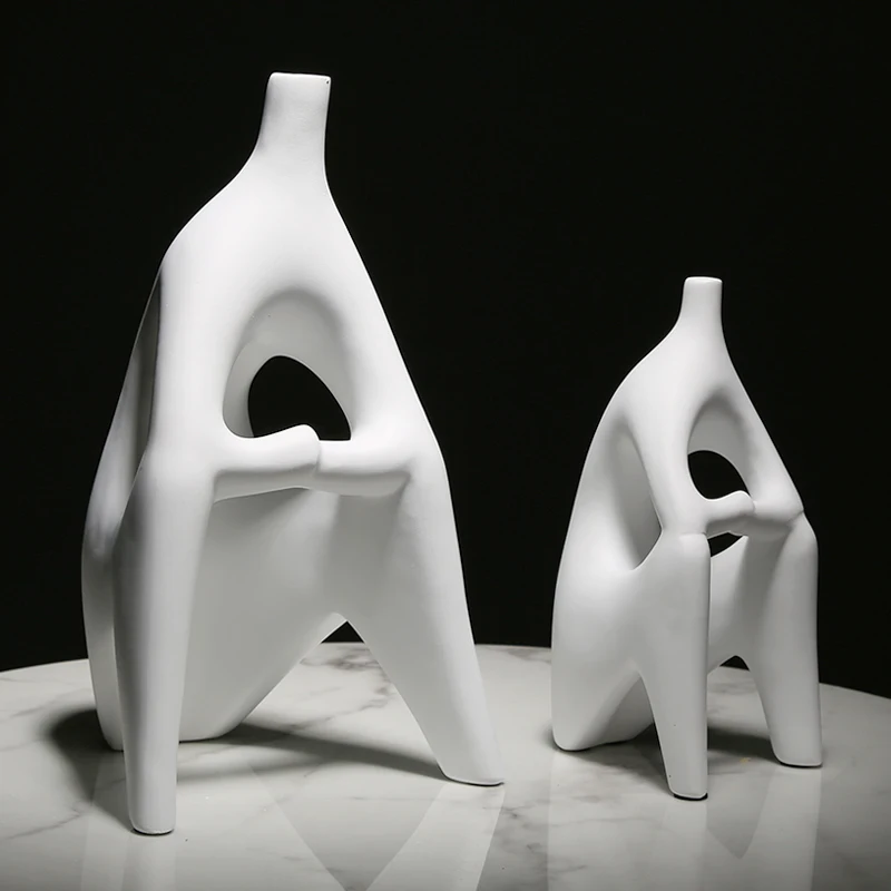 

Modern Minimalist Resin Abstract Figure Sculpture Creative Decoration Living Room Porch Indoor Model Room Soft Decoration Art