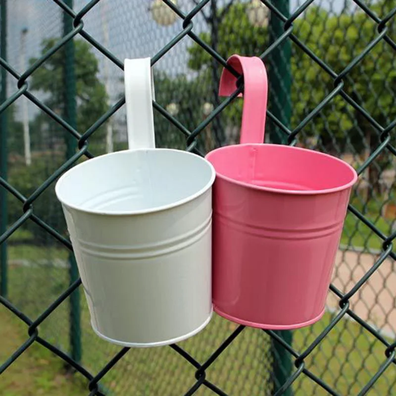 1 шт. съемный подвесной цветочный горшок Крючки Настенные горшки ведро Железный