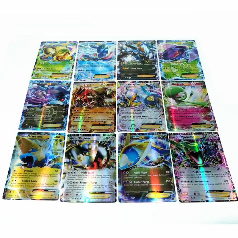 Caja de cartas de Pokemon MEGA EX para ni&ntilde;os, TAKARATOMY, juegos de batalla, comercio, colecciona tarjetas brillantes, juguete de regalo, superventas, 100 Uds.-4