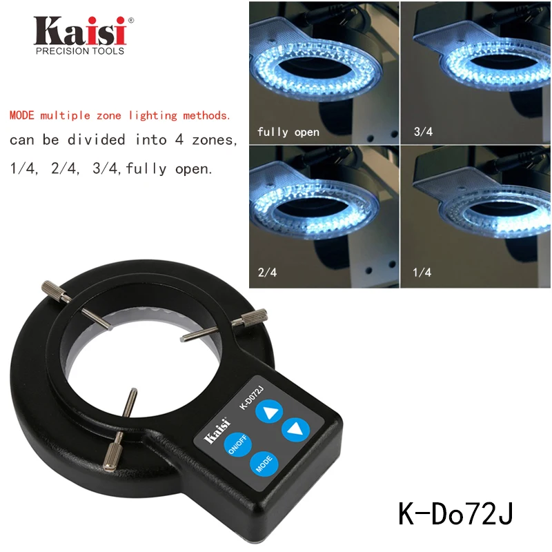 

Kaisi 56/64/72/144 LED Adjustable Ring Light Illuminator Lamp For Industry Microscope Industrial Camera Magnifier