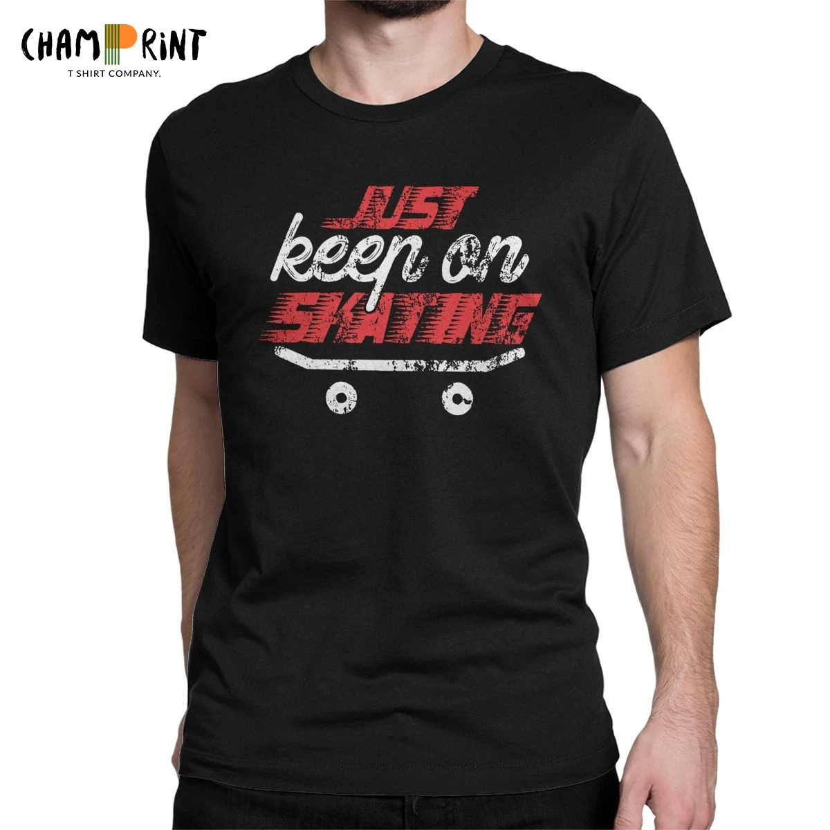 Just Keep On Skating мужские футболки роликовые конькобежцы крутые с коротким рукавом