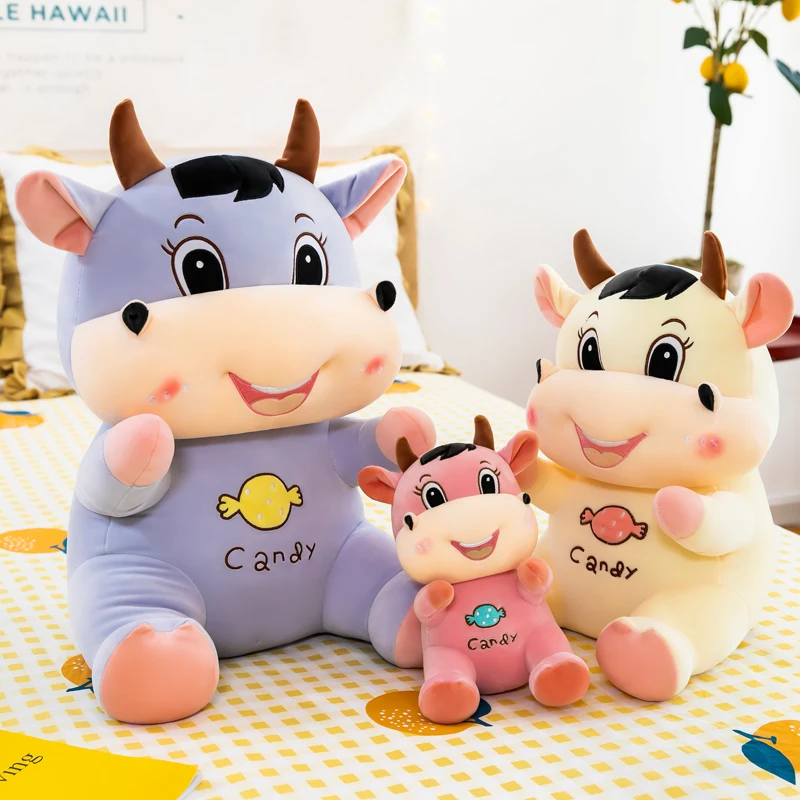 Лидер продаж 25 см 35 детская милая плюшевая кукла карамельного цвета корова