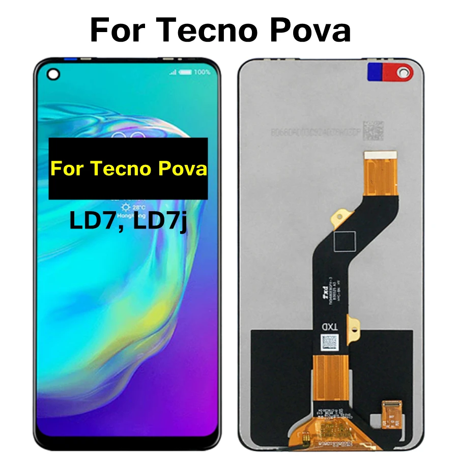 

6.8" Test Good For TECON Pova LD7 LCD Display Touch Screen Digitizer Assembly Replacement For Tecno Pova LCD