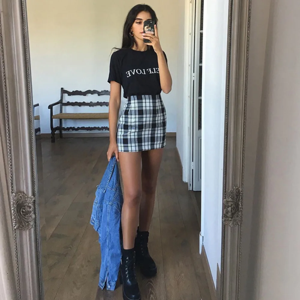 Сексуальные мини юбки со складками женские бело черные клетчатая юбка лето 2020 с