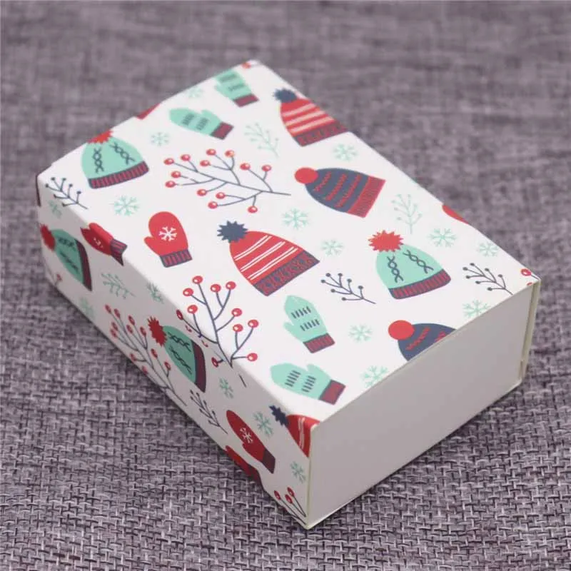 box as pic 5 шт. в партии, веселая Рождественская Подарочная посылка, ручная работа, милая Свадебная посылка, белая/крафт-коробка с цветочным узором - Цвет: box as pic