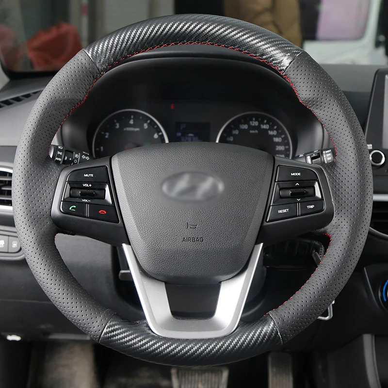 Автомобильные чехлы для руля из углеродного волокна ручной швейный набор Hyundai IX35