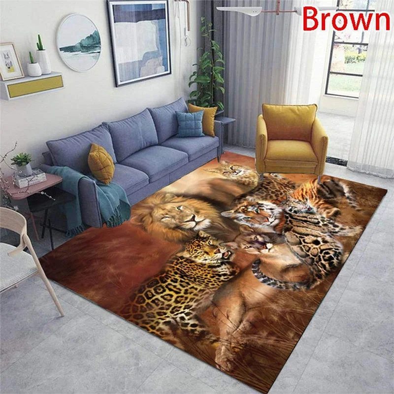 Leopard Tiger Lion Cat Non-slip Area Rugs Large Mat for Living Room Comfortable Carpet Soft Floor Bedroom | Дом и сад