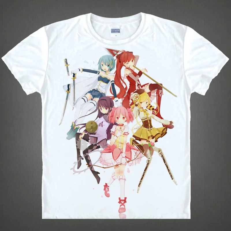 Футболка с мультяшным принтом по мотивам игры Puella Magi Madoka Magica футболки Kaname Miki Sayaka