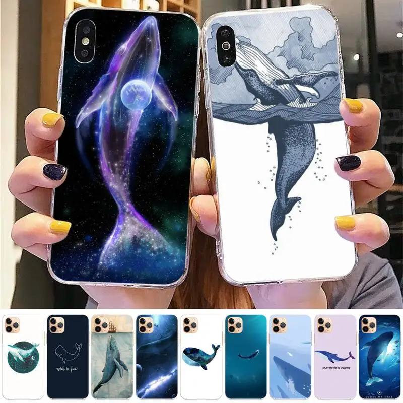 

Whale Fish Wave Sea Phone Case for iphone 13 8 7 6 6S Plus X 5S SE 2020 XR 11 12 pro XS MAX