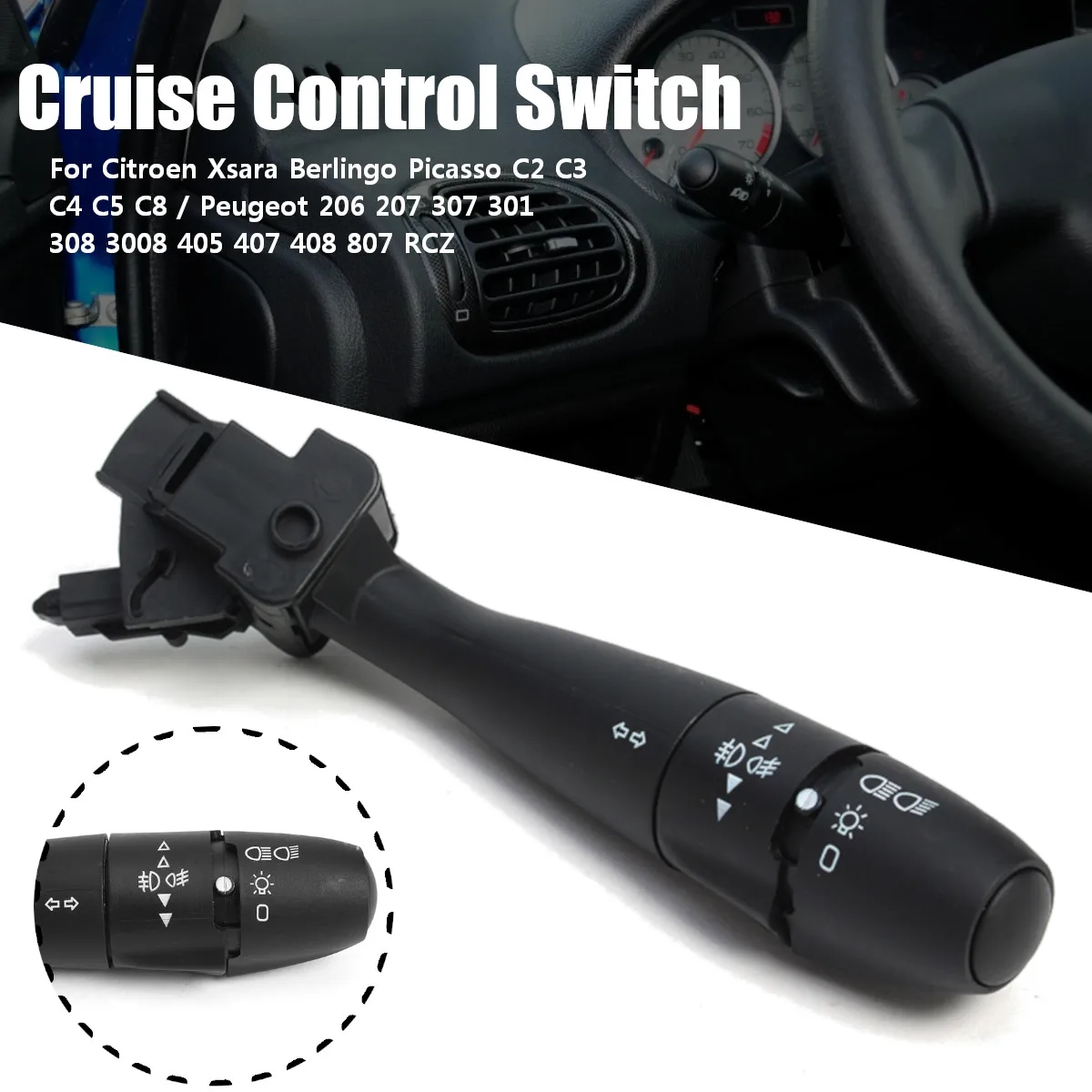 

Переключатель сигнала поворота, рулевая колонка для Peugeot 206, 207, 307, 301, 308, 3008, 405, 407, Citroen Xsara, Berlingo; Picasso