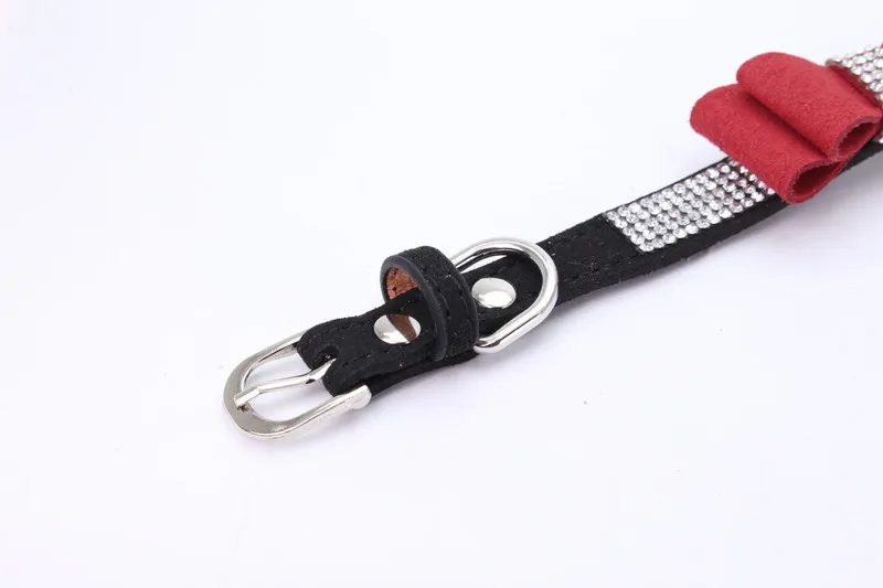 Ошейник Стразы для кошек и собак кожаный регулируемый ошейник с бантом маленьких