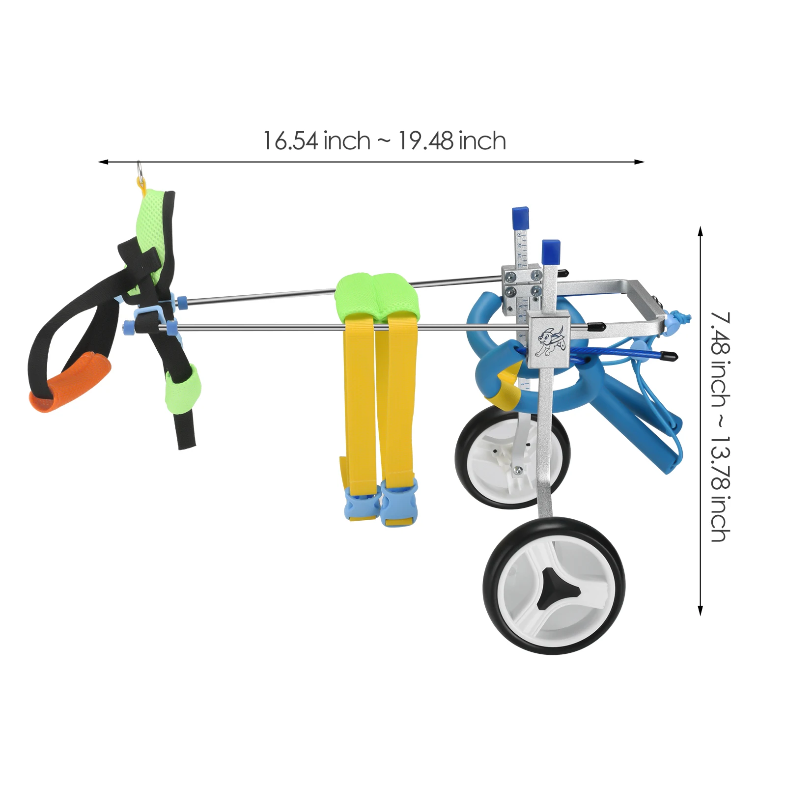 

Adjustable Dog Wheelchair Dog Stroller Used For Rehabilitation Training Of Dogs With Free Spine Protection Strap