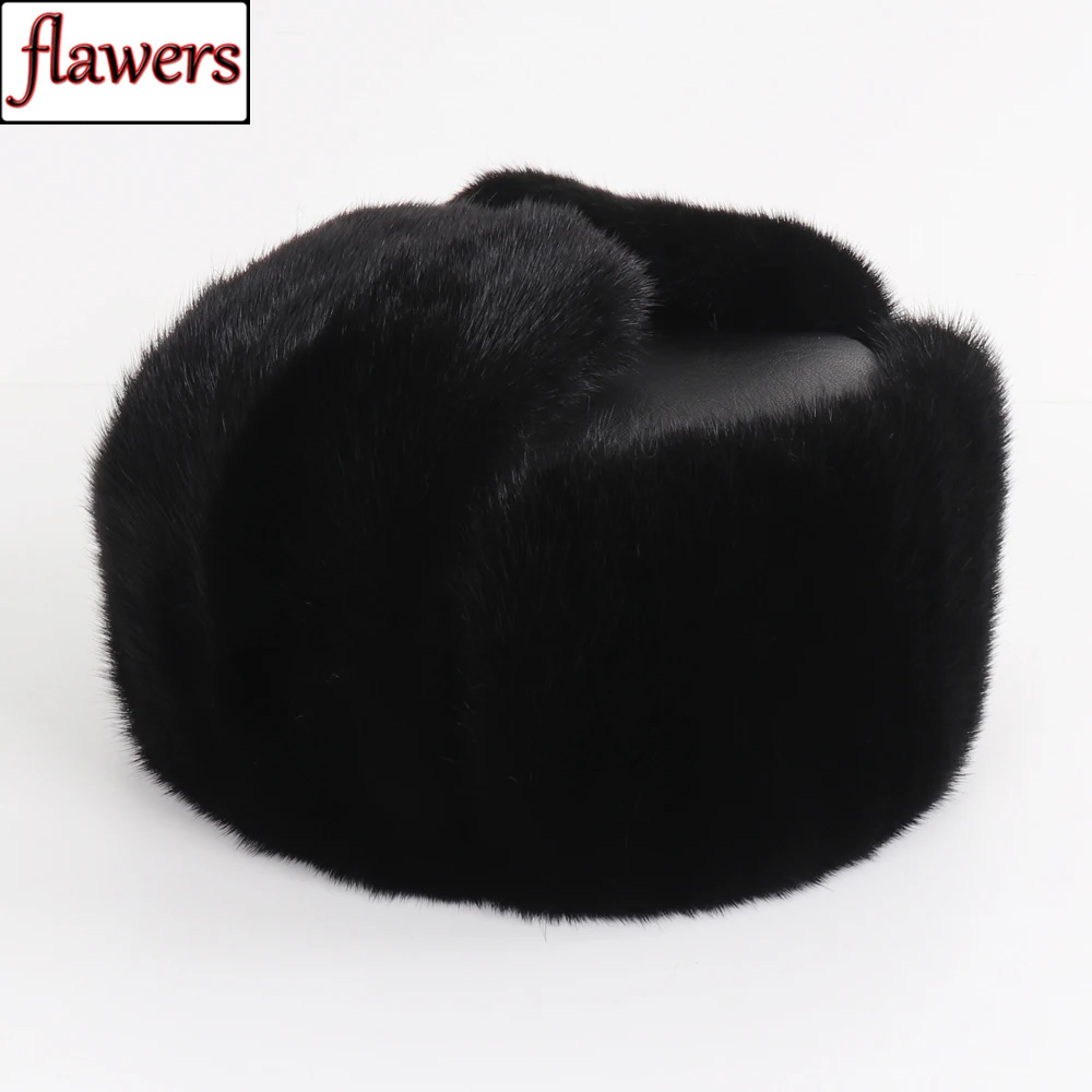 Новое поступление Мужская Роскошная шапка из 100% натурального меха норки зимняя