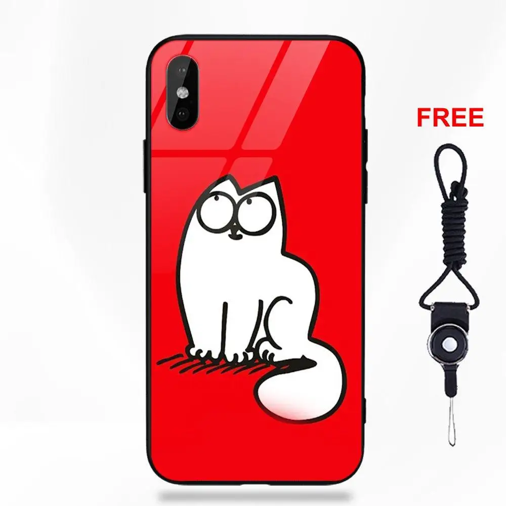 Забавный Милый Белый Кот Саймона для huawei Honor 7X P20 Lite mate 10 Pro Redmi 5 Note 5A 6 Galaxy S8 S9 Plus
